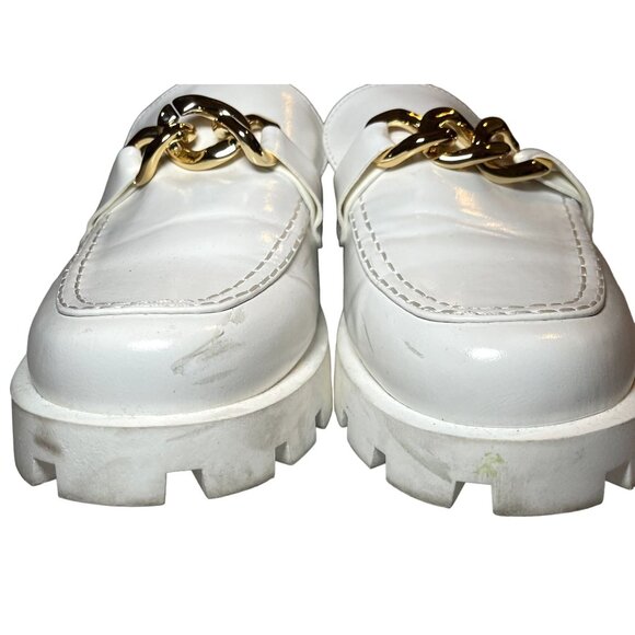 Dream Pairs Shoes Womens Size 9 Slip On Loafers  SDML2326W White Gold Chain - Picture 3 of 12